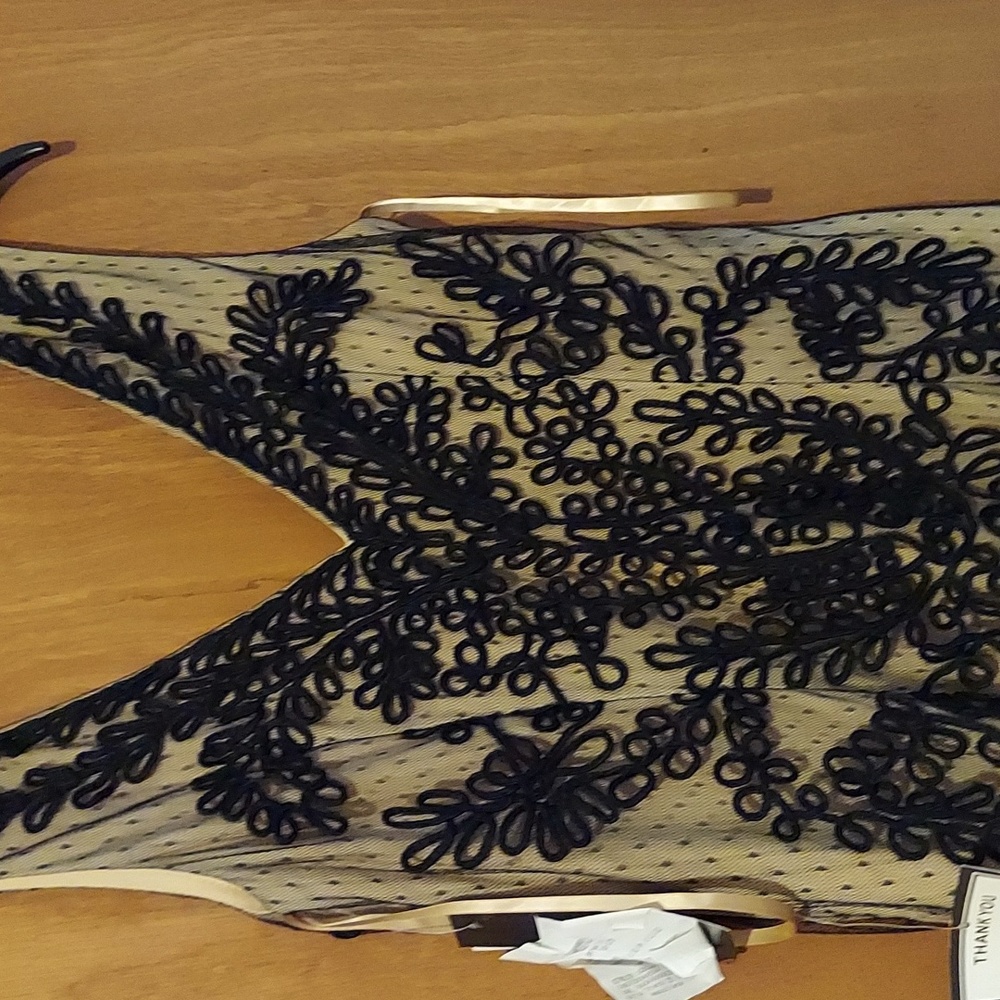 Betsy & Adam Soutache Mermaid Gown - Black/Nude - Picture 5 of 5